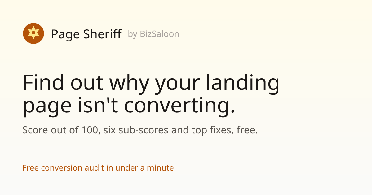 Page Sheriff: Website & Shopify Conversion Audit